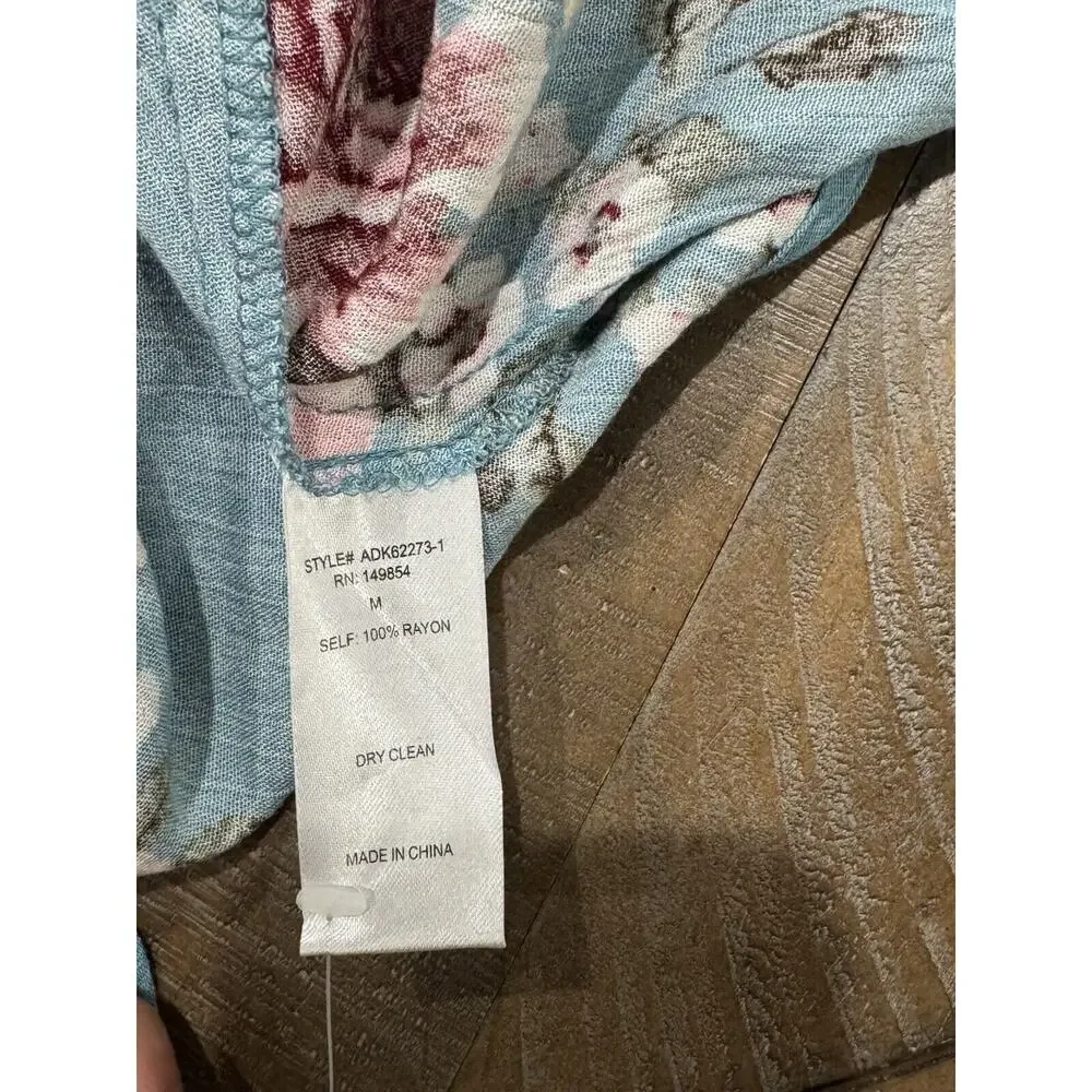 Sadie & Sage Dress Teal Floral Dress - Size M - See Pics/Missing Buttons - Picture 9 of 11